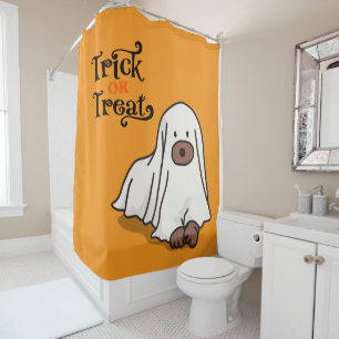 Halloween Whimsical Cute Ghost Dog Orange