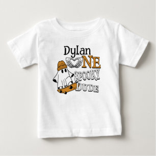 Halloween White One Spooky Dude 1st Birthday Baby T-Shirt