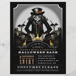 Halloween Wicked Party Bash 8.5 x 11 Flyer