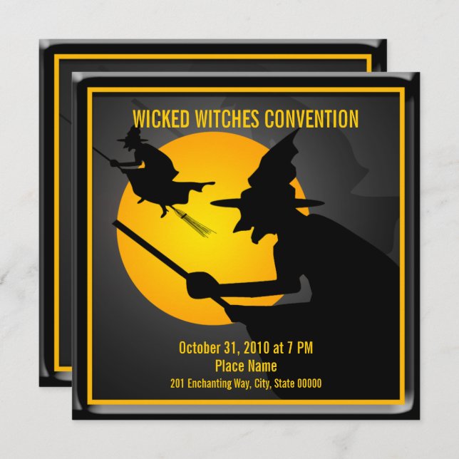 Halloween Wicked Witch Party Invitation (Front/Back)