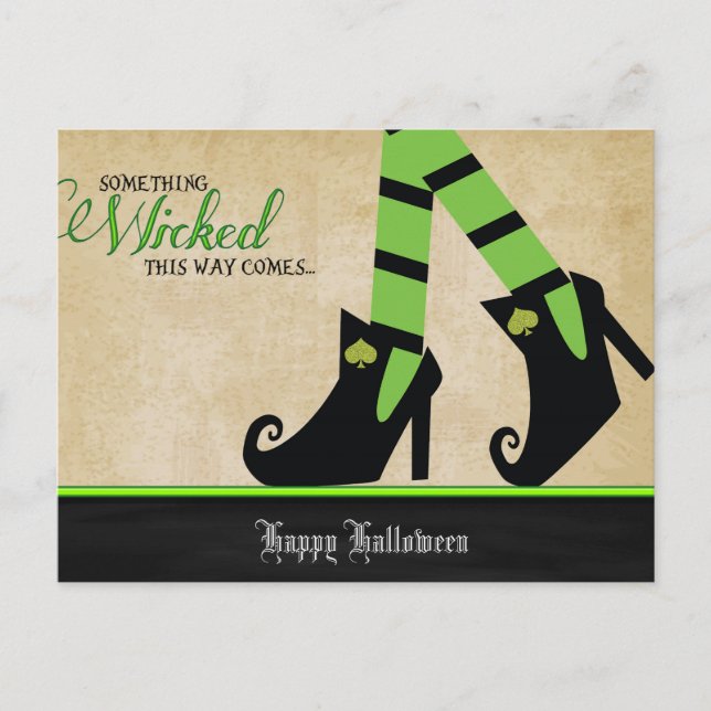 Halloween Wicked Witch Shoe Postcards (Front)