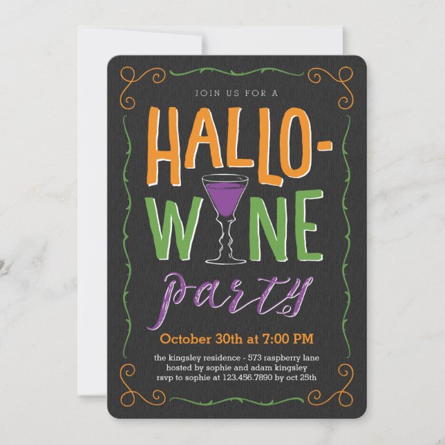 Halloween Wine Party Invitation (Front)