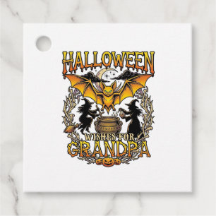 Halloween Wishes Grandpa Bat Witches Cauldron_1 Favour Tags