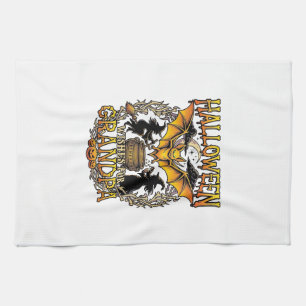 Halloween Wishes Grandpa Bat Witches Cauldron_1 Kitchen Towel