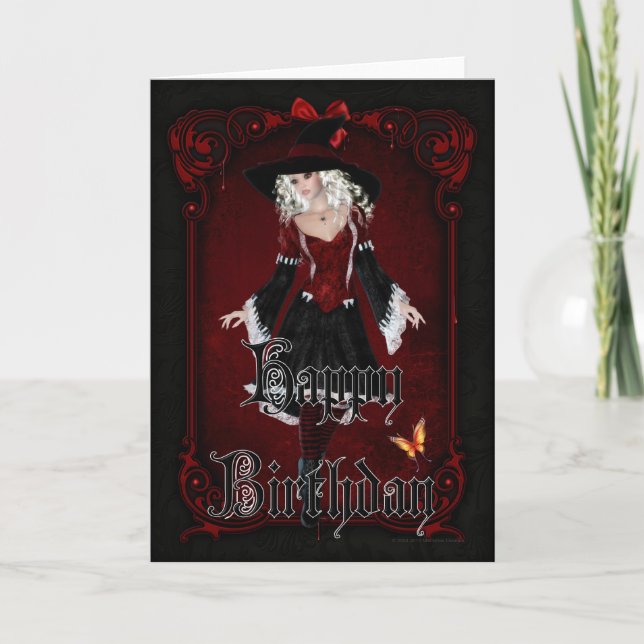 Halloween Witch 10 October Happy Birthday Card (Front)