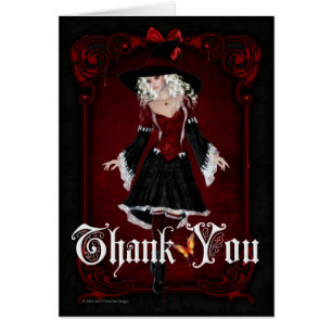 Halloween Witch 10 Thank You Greeting Card
