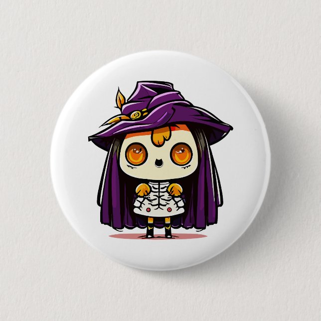 Halloween witch                                    2 inch round button (Front)