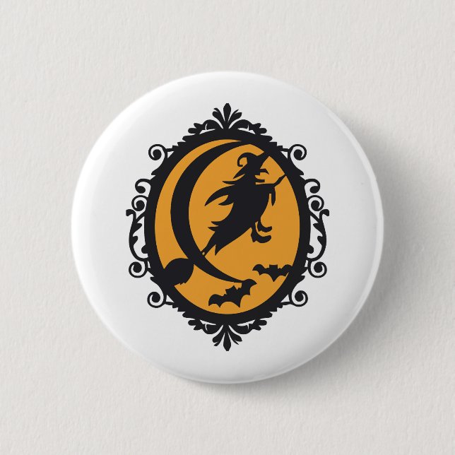 Halloween Witch                     2 Inch Round Button (Front)