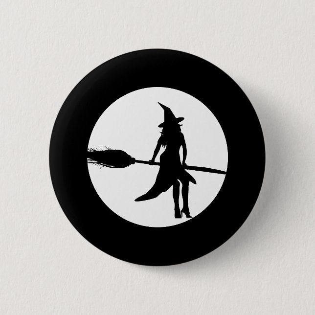 halloween witch 2 inch round button (Front)