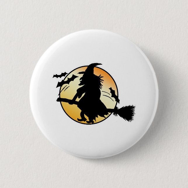 Halloween Witch                    2 Inch Round Button (Front)