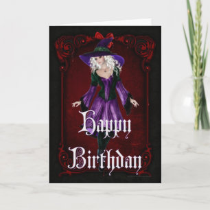 Halloween Witch 5 octobre Bonne carte d'anniversai
