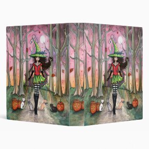 Halloween Witch and Cats Binder