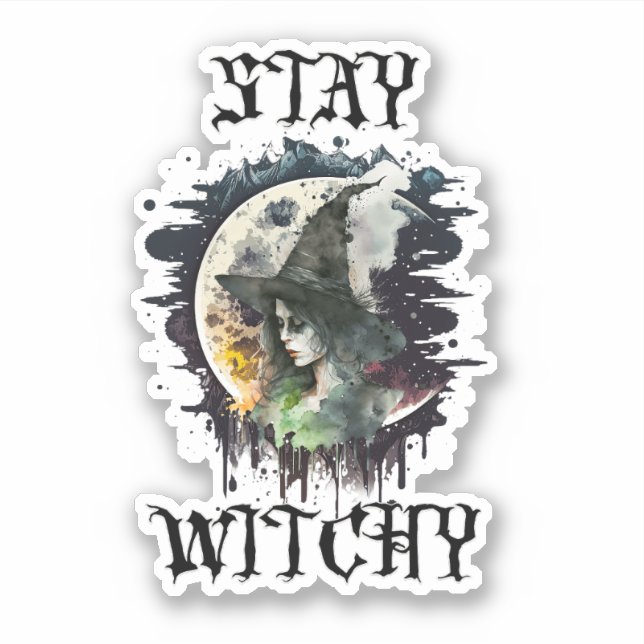 Halloween Witch and Full Moon (Front)