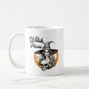 Halloween Witch and Skeleton Witch Please  Coffee Mug