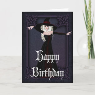 Halloween Witch Automne saison Bonne carte d'anniv