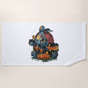 Halloween witch                                beach towel