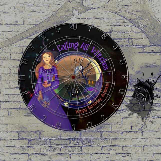  Halloween Witch Birthday Purple Dartboard (Halloween Witch Birthday Purple Dart Board)
