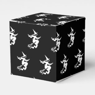 Halloween witch black and white pattern favor box