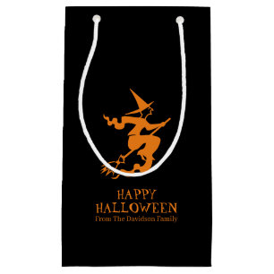 Halloween witch black orange custom treat small gift bag