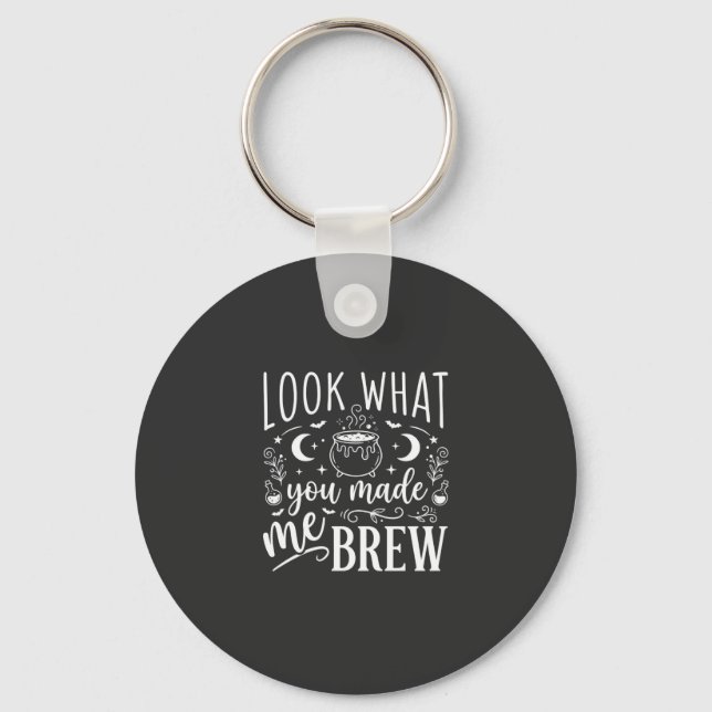 Halloween Witch Brew Funny Potion Design_1 Keychain (Front)