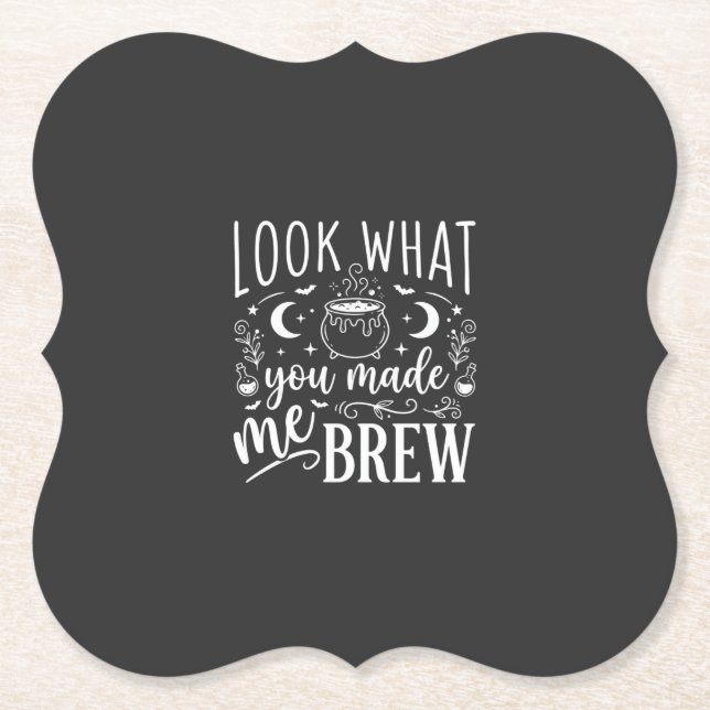 Halloween Witch Brew Funny Potion Design_1 Paper Coaster (Front)