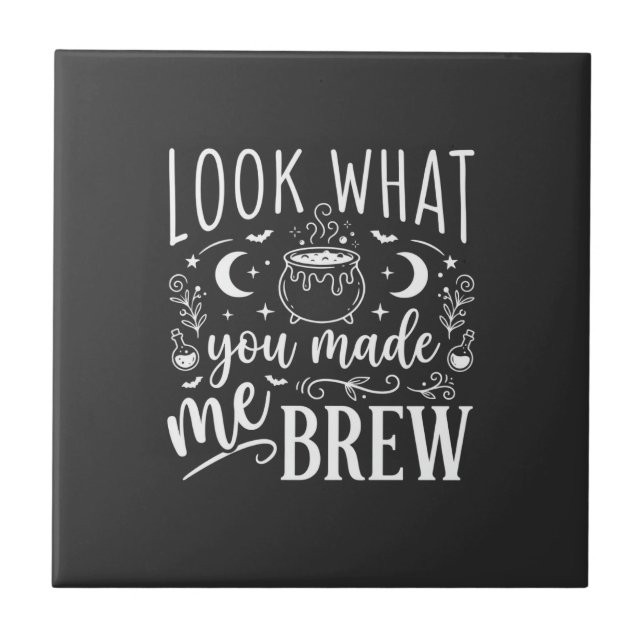 Halloween Witch Brew Funny Potion Design_1 Tile (Front)