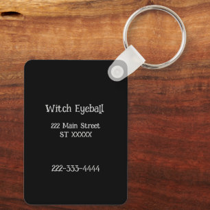 Halloween witch broom and scary eyeball keychain
