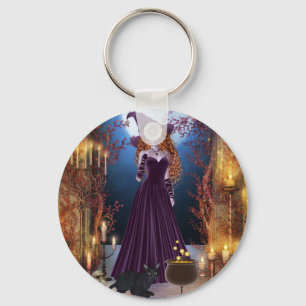 Halloween Witch by Candlelight Keychain