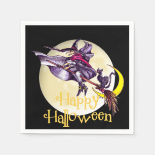 Halloween Witch cartoon paper napkin