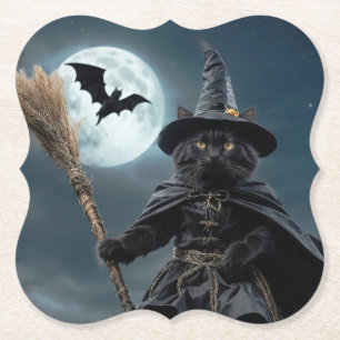 Halloween Witch Cat Coasters