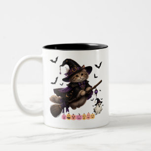 Halloween Witch Cat Coffee Mug