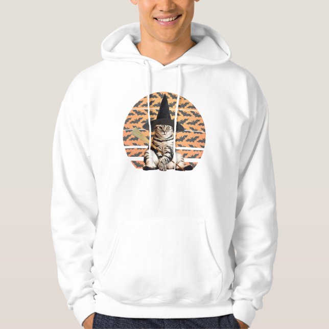Halloween Witch Cat Hoodie (Front)
