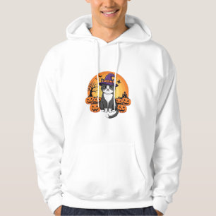Halloween Witch Cat Pumpkin Moon Design_1 Hoodie