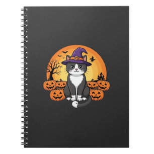 Halloween Witch Cat Pumpkin Moon Design_1 Notebook