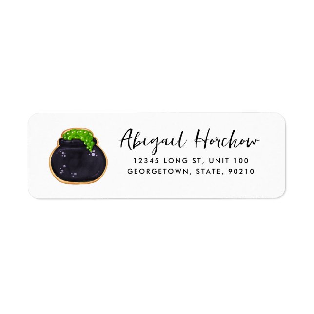 Halloween Witch Cauldron Cookie Customizable (Front)
