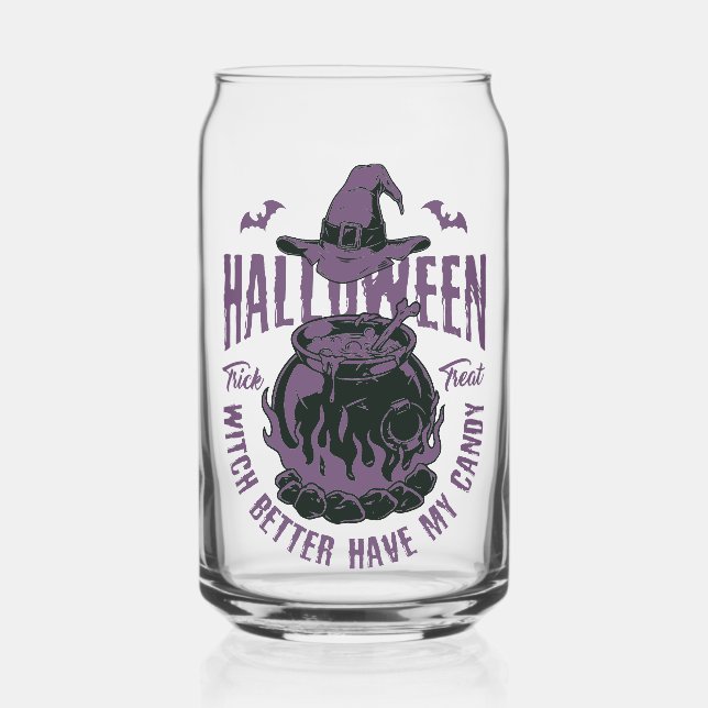 Halloween Witch Cauldron Glass (Front)