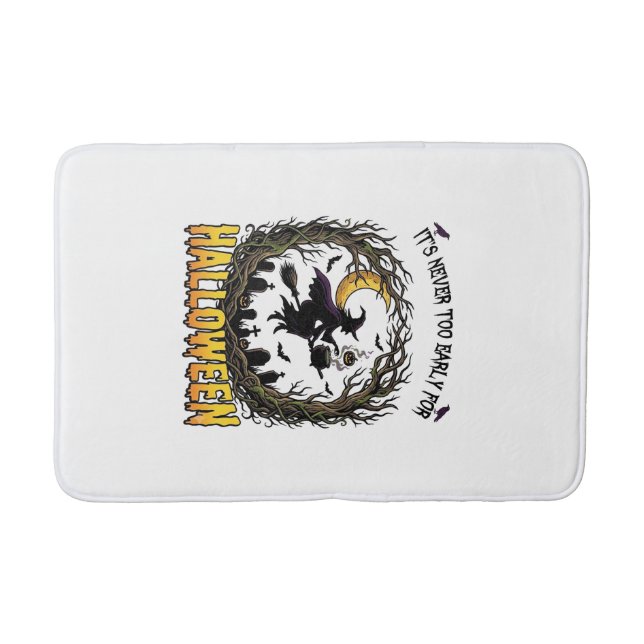 Halloween Witch Cauldron Moon Cemetery Twisted Tre Bath Mat (Front)