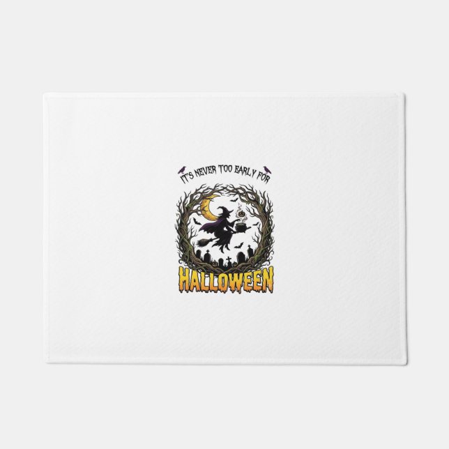 Halloween Witch Cauldron Moon Cemetery Twisted Tre Doormat (Front)