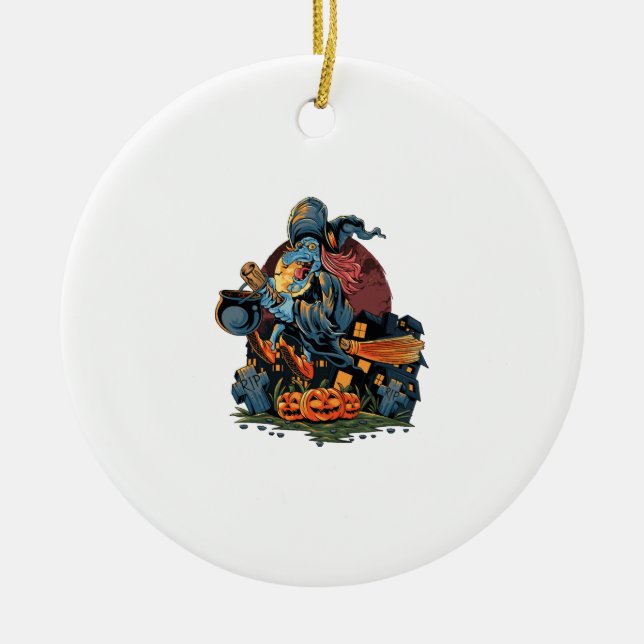 Halloween witch ceramic ornament (Front)