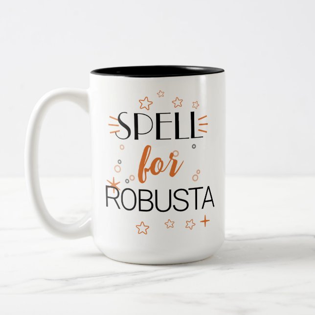 Halloween Witch Coffee Spell Robusta Strong Brew  Two-Tone Coffee Mug (Left)