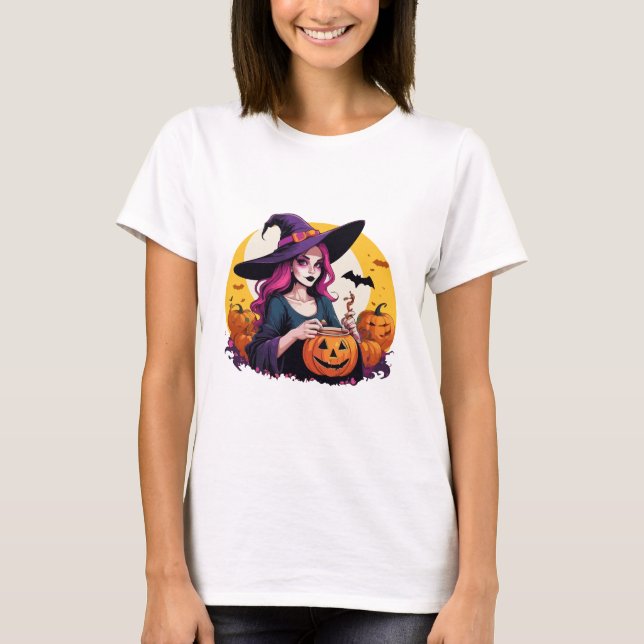 Halloween Witch Coffee T-Shirt (Front)