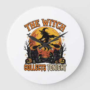 Halloween Witch Collection Humour Large Clock
