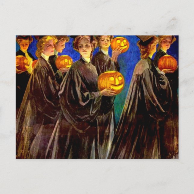 Halloween Witch College Graduates Holiday Postcard (Front)