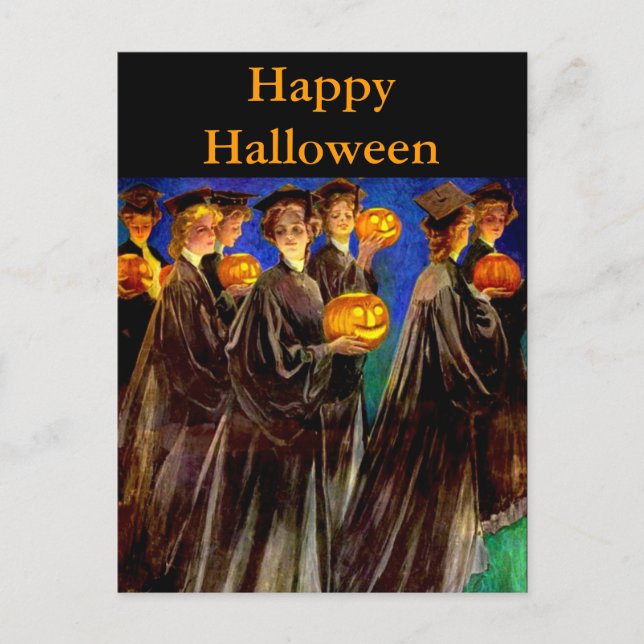 Halloween Witch College Graduates Postcard (Front)