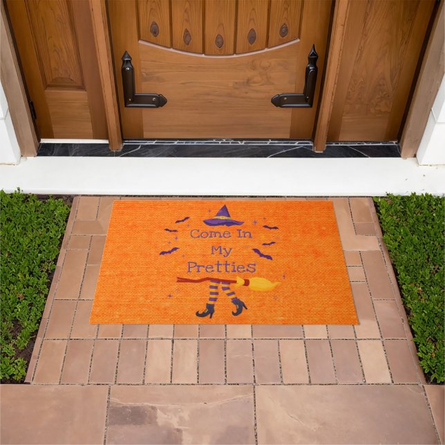 Halloween Witch Come In My Pretties Funny Home Doormat (Outdoor)