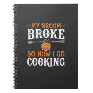 Halloween Witch Cooking Broom Broke Design_1 Notebook