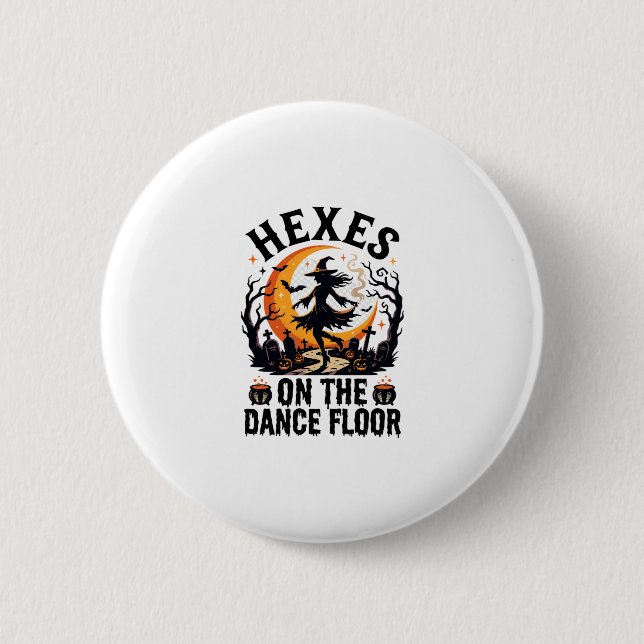 Halloween Witch Dance Night 2 Inch Round Button (Front)