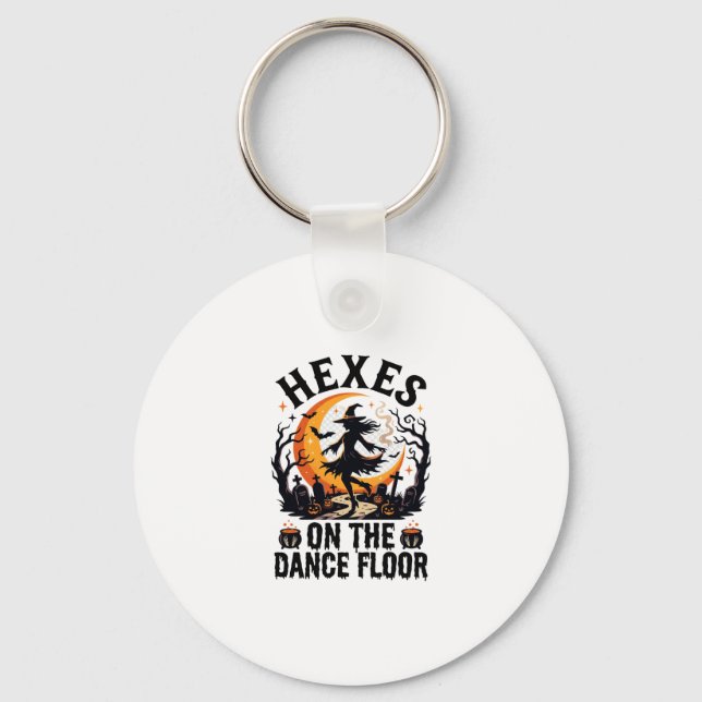 Halloween Witch Dance Night Keychain (Front)