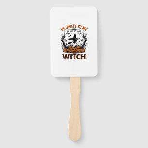 Halloween Witch Design Be Sweet Or Get Spelled_1 Hand Fan