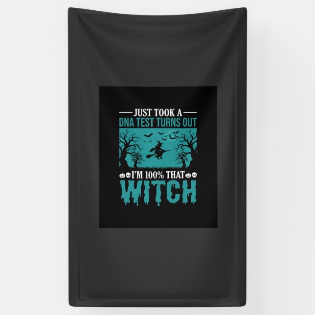 Halloween Witch DNA Test Design Banner (Vertical)